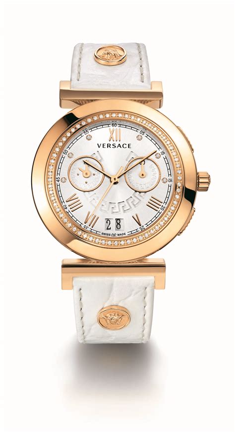 versace vanity white watch|Versace chrono watches.